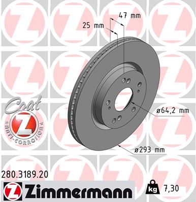 ZIMMERMANN 280.3189.20 Brake Disc