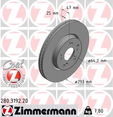 ZIMMERMANN 280.3192.20 Brake Disc