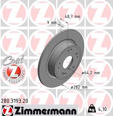 ZIMMERMANN 280.3193.20 Brake Disc
