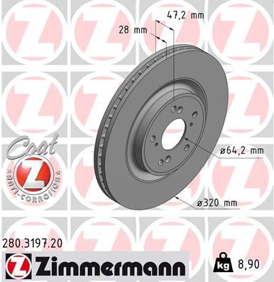 Brake Disc ZIMMERMANN 280.3197.20