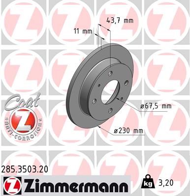 ZIMMERMANN 285.3503.20 Brake Disc