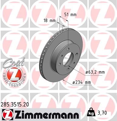 ZIMMERMANN 285.3515.20 Brake Disc