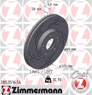 Brake Disc ZIMMERMANN 285.3516.54