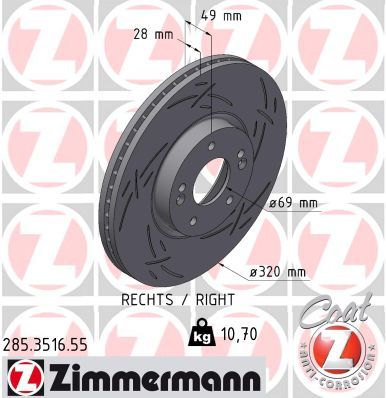 ZIMMERMANN 285.3516.55 Brake Disc
