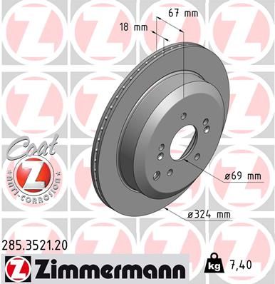 Brake Disc ZIMMERMANN 285.3521.20