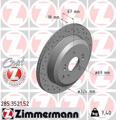 Brake Disc ZIMMERMANN 285.3521.52