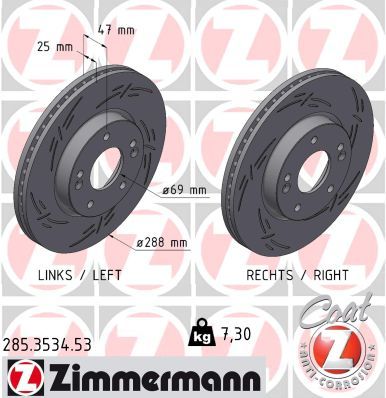 ZIMMERMANN 285.3534.53 Brake Disc