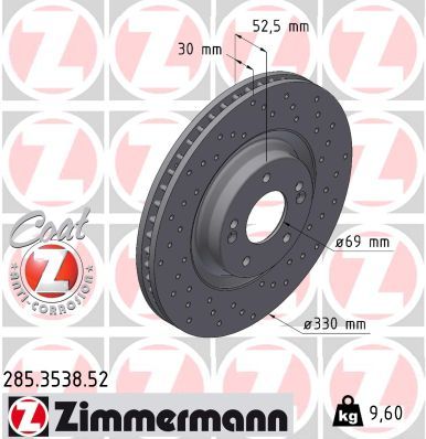 ZIMMERMANN 285.3538.52 Brake Disc