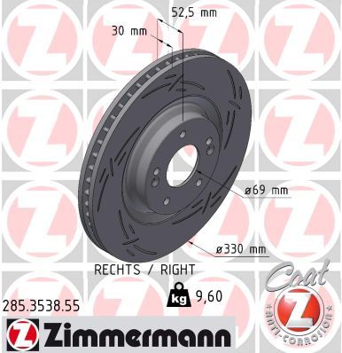 ZIMMERMANN 285.3538.55 Brake Disc