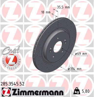 ZIMMERMANN 285.3545.52 Brake Disc