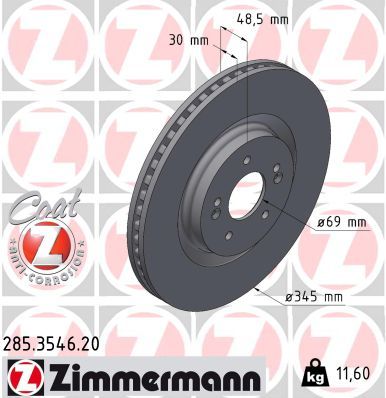 Brake Disc ZIMMERMANN 285.3546.20