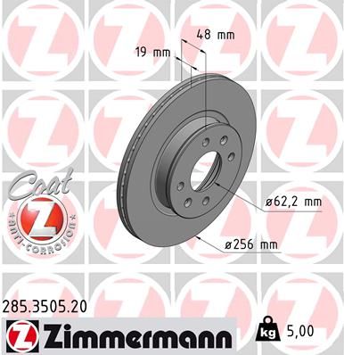 Brake Disc ZIMMERMANN 285.3505.20