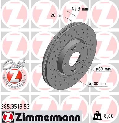 ZIMMERMANN 285.3513.52 Brake Disc