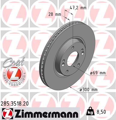 ZIMMERMANN 285.3518.20 Brake Disc
