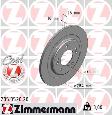 ZIMMERMANN 285.3520.20 Brake Disc