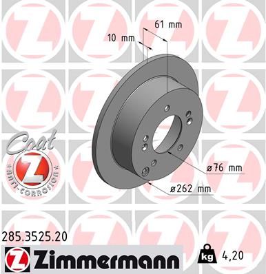 ZIMMERMANN 285.3525.20 Brake Disc