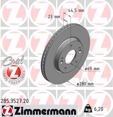 ZIMMERMANN 285.3527.20 Brake Disc