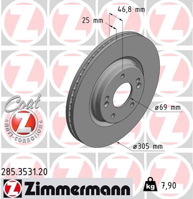 Brake Disc ZIMMERMANN 285.3531.20