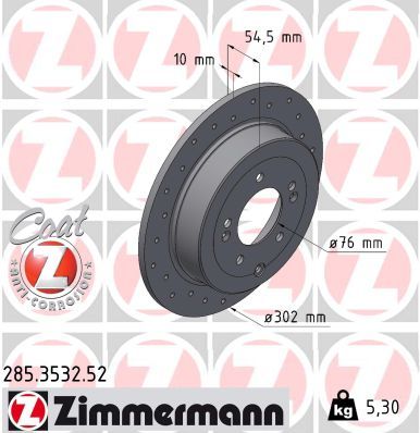 ZIMMERMANN 285.3532.52 Brake Disc
