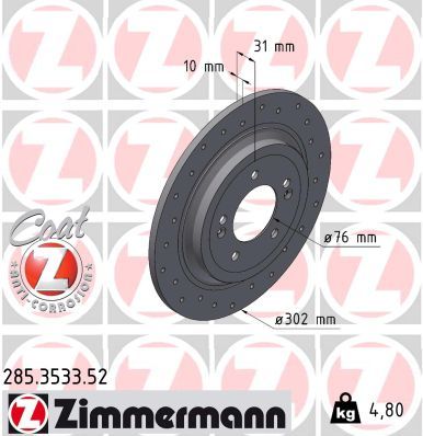 Brake Disc ZIMMERMANN 285.3533.52