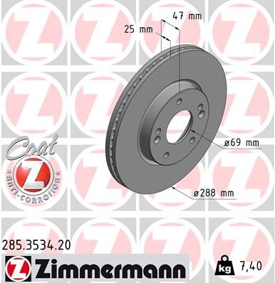 ZIMMERMANN 285.3534.20 Brake Disc