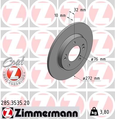 Brake Disc ZIMMERMANN 285.3535.20