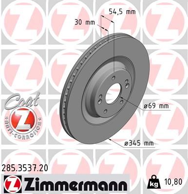 ZIMMERMANN 285.3537.20 Brake Disc