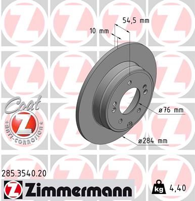 Brake Disc ZIMMERMANN 285.3540.20