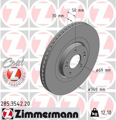 ZIMMERMANN 285.3542.20 Brake Disc