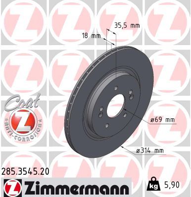 Brake Disc ZIMMERMANN 285.3545.20