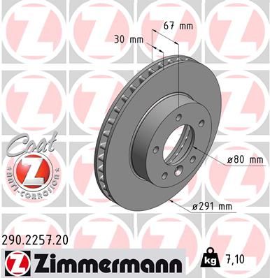 ZIMMERMANN 290.2257.20 Brake Disc