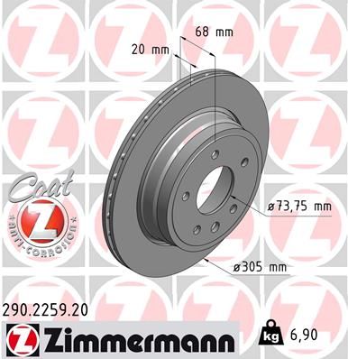 ZIMMERMANN 290.2259.20 Brake Disc