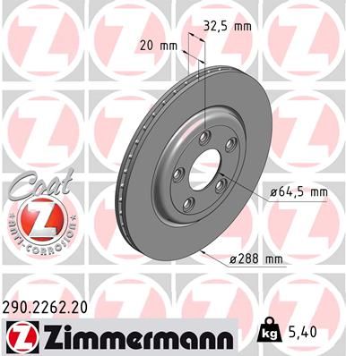 ZIMMERMANN 290.2262.20 Brake Disc