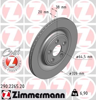 ZIMMERMANN 290.2265.20 Brake Disc