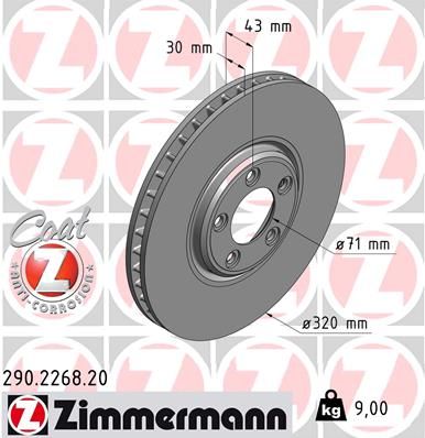 Brake Disc ZIMMERMANN 290.2268.20