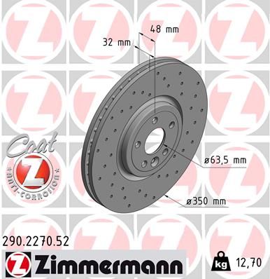 Brake Disc ZIMMERMANN 290.2270.52