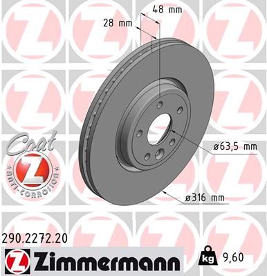 ZIMMERMANN 290.2272.20 Brake Disc