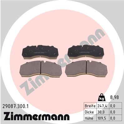 ZIMMERMANN 29087.300.1 Brake Pad Set, disc brake