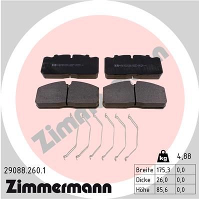 Brake Pad Set, disc brake ZIMMERMANN 29088.260.1
