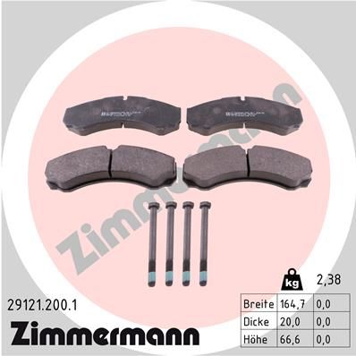 ZIMMERMANN 29121.200.1 Brake Pad Set, disc brake