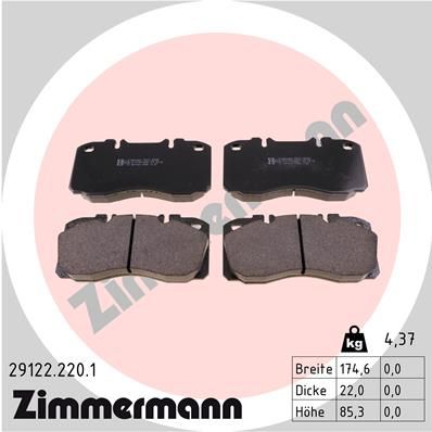 ZIMMERMANN 29122.220.1 Brake Pad Set, disc brake