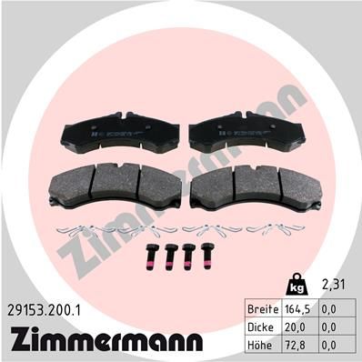 Brake Pad Set, disc brake ZIMMERMANN 29153.200.1