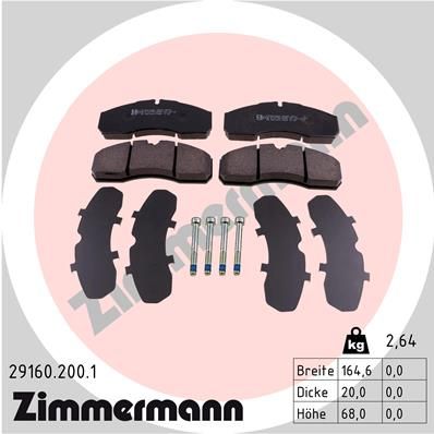 ZIMMERMANN 29160.200.1 Brake Pad Set, disc brake
