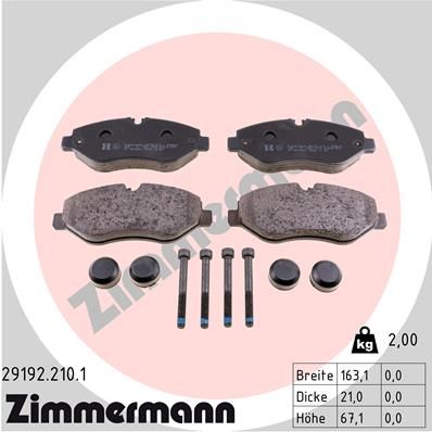 ZIMMERMANN 29192.210.1 Brake Pad Set, disc brake