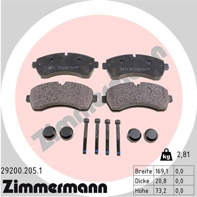 ZIMMERMANN 29200.205.1 Brake Pad Set, disc brake