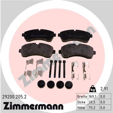ZIMMERMANN 29200.205.2 Brake Pad Set, disc brake