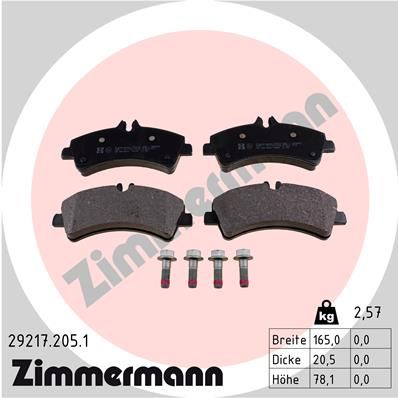 ZIMMERMANN 29217.205.1 Brake Pad Set, disc brake