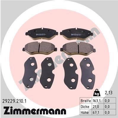 ZIMMERMANN 29229.210.1 Brake Pad Set, disc brake