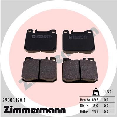 ZIMMERMANN 29581.190.1 Brake Pad Set, disc brake