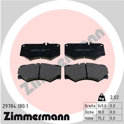ZIMMERMANN 29784.180.1 Brake Pad Set, disc brake